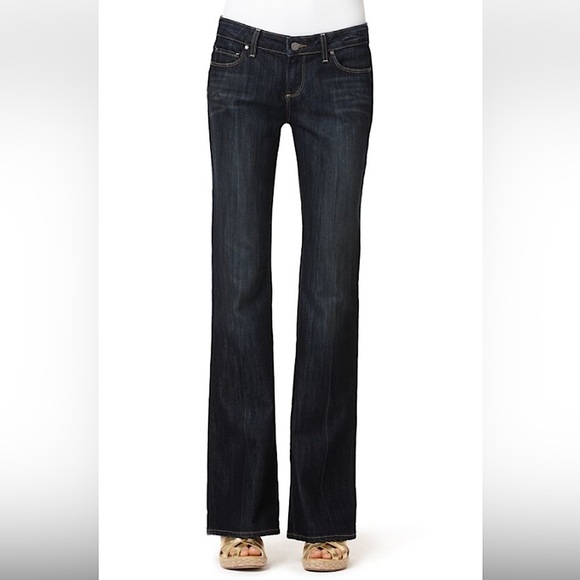 PAIGE Denim - Paige Premium Denim "Laurel Canyon" Bootcut Jeans in McKinley Wash Dark Blue 27